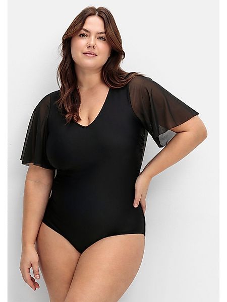 Sheego Badeanzug Große Größen mit Flügelärmeln günstig online kaufen