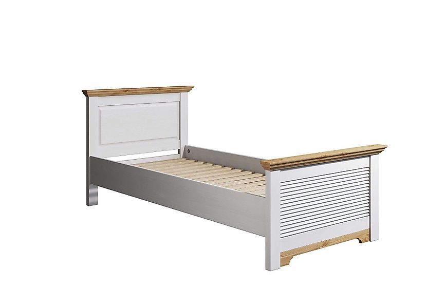 Home affaire Bett "Rauna, Landhausstil, edles Design mit Lamellen und Kasse günstig online kaufen