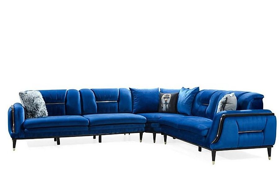 Xlmoebel Ecksofa Designer Eckcouch in L-Form mit blauem Textilbezug für sti günstig online kaufen