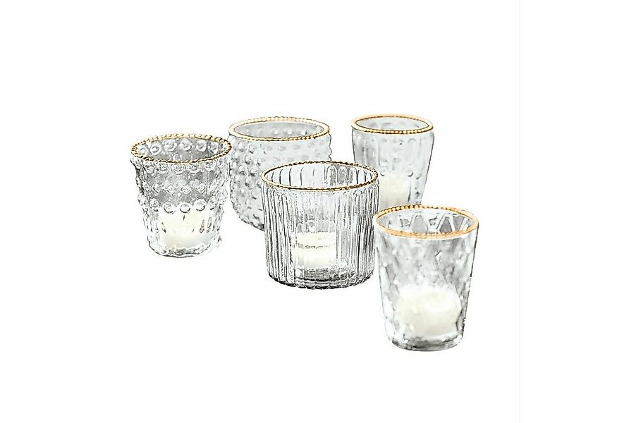 Mirabeau Windlicht Windlicht 5er Set Jarnac klar/gold (5er Set, 5er Set) günstig online kaufen