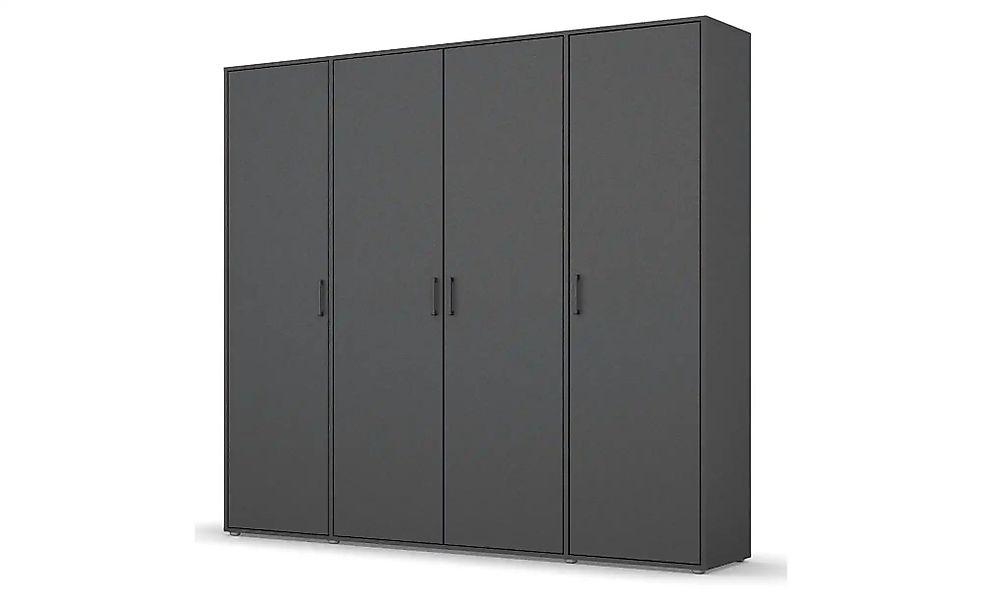 Drehtürenschrank  Yarm ¦ grau ¦ Maße (cm): B: 187 H: 194 Schränke > Kleider günstig online kaufen