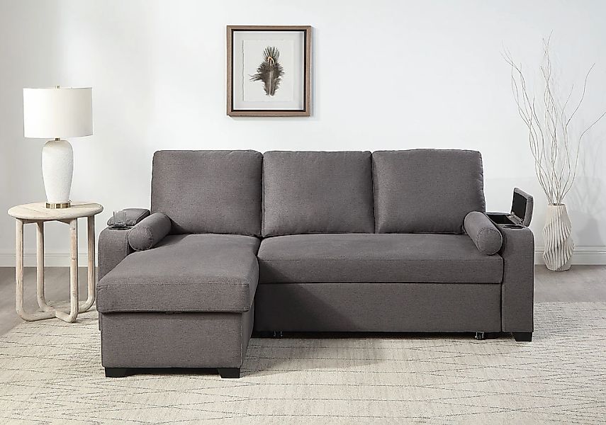 ATLANTIC home collection Ecksofa "Gorje L-Form", mit Schlaffunktion, Staura günstig online kaufen