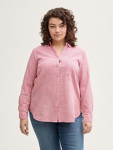 TOM TAILOR PLUS Langarmbluse Plus Size - Bluse mit Brusttaschen günstig online kaufen