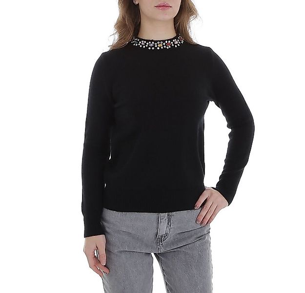 Ital-Design Strickpullover Damen Freizeit (88578851) Strass Stretch Strickp günstig online kaufen