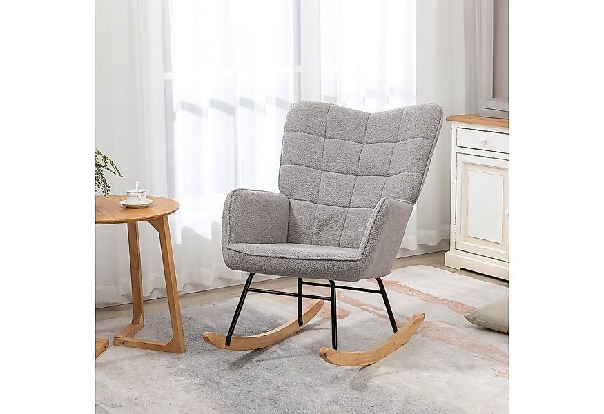 HOMCOM Schaukelstuhl Schwingsessel, Akzentstuhl, Wohnzimmersessel für Schla günstig online kaufen