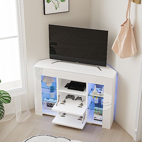 Dripex Lowboard TV Eckschrank Fernsehtisch Hochglanz günstig online kaufen