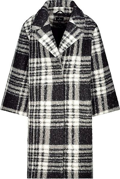 Monari Outdoorjacke Fake-Fur-Mantel mit Karomuster schwarz gemustert günstig online kaufen