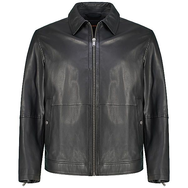 BOSS Lederjacke aus Schafleder Farbe schwarz Größe: 64 günstig online kaufen