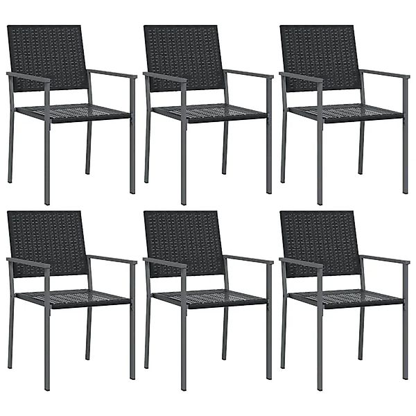 vidaXL Gartenstühle 6 Stk Schwarz 54x62,5x89 cm Poly Rattan 3187084 günstig online kaufen