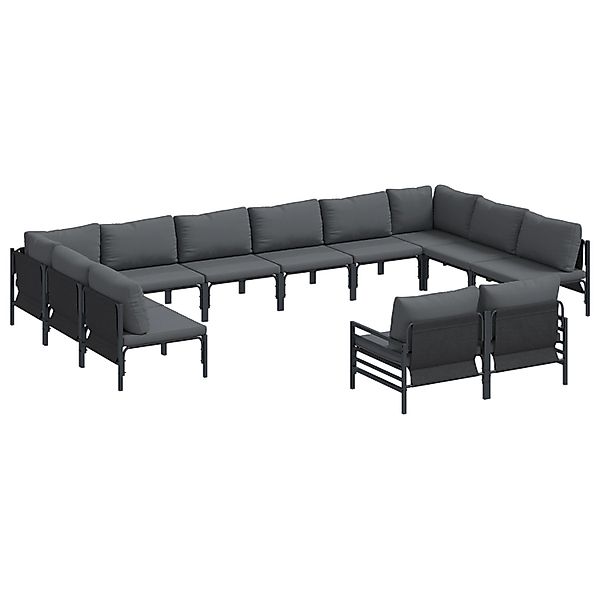 vidaXL Garten-Sofa-Set 12-Tlg Anthrazit Stahl 3379026 günstig online kaufen