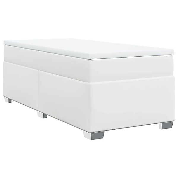 vidaXL Boxspringbett mit Matratze Weiß 90x200 cm Kunstleder 3285194 günstig online kaufen