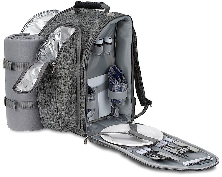 BRUBAKER Freizeitrucksack Picknick-Set für 2 Personen (isolierender Thermor günstig online kaufen