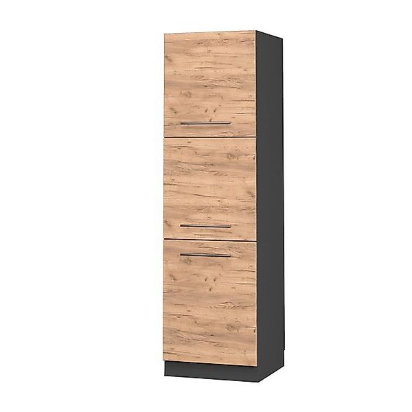 Vicco Herdumbauschrank Fame-Line Herdschrank Goldkraft Eiche/Anthrazit 60 c günstig online kaufen