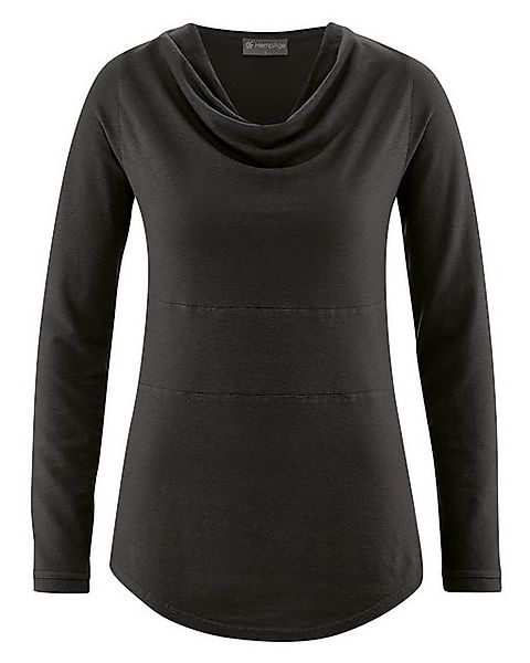 HempAge Langarmshirt DH250 Langarmshirt mit Wasserfallkragen günstig online kaufen