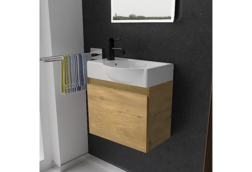 Alpenberger Badmöbel-Set - Gäste WC Waschbecken mit Unterschrank 45 cm Brei günstig online kaufen