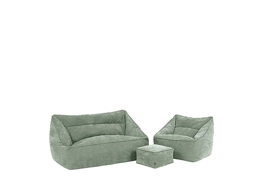 icon Sitzsack Sofa und Sessel aus Chenille „Cecilia" mit Sitzpouf (Spar-Set günstig online kaufen