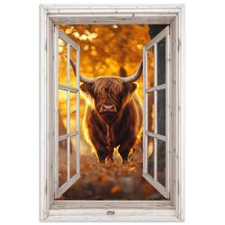 MuchoWow Poster Schottische Highlander - Wald günstig online kaufen