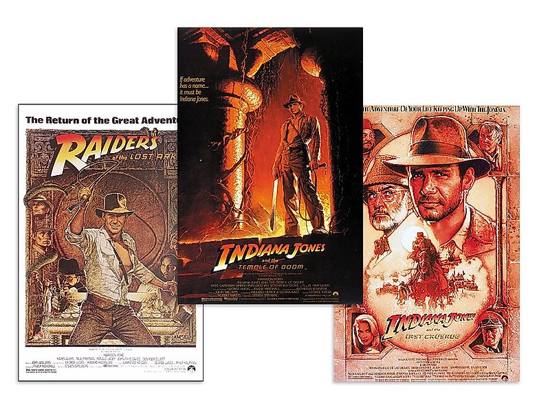 Close Up Poster Indiana Jones Poster 3er Set Filmplakate 68,5 x 101,5 cm günstig online kaufen