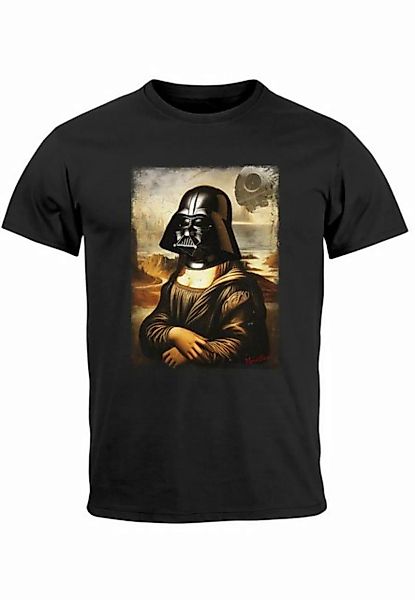 MoonWorks Print-Shirt Herren T-Shirt Print Aufdruck Mona Lisa Parodie Meme günstig online kaufen