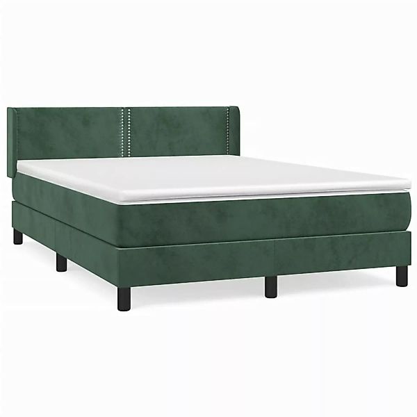 vidaXL Boxspringbett mit Matratze Dunkelgrün 140x200 cm Samt1396905 günstig online kaufen