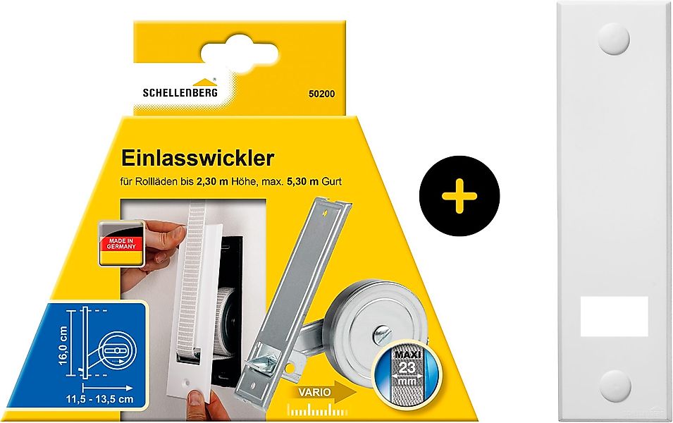 SCHELLENBERG Einlass-Gurtwickler Unterputz, inkl. Abdeckplatte weiß, günstig online kaufen