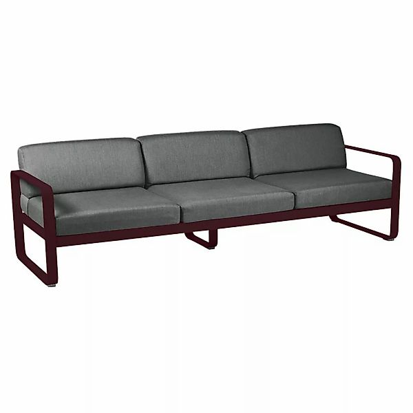 Bellevie 3-Sitzer Lounge-Sofa B9 Schwarzkirsche A3 Graphitgrau günstig online kaufen