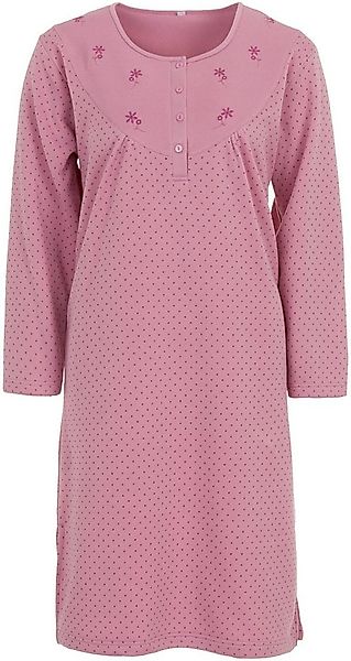 zeitlos Nachthemd Damen Thermo Nachthemd Uni Gepunktet Warmhaltend M-2XL günstig online kaufen