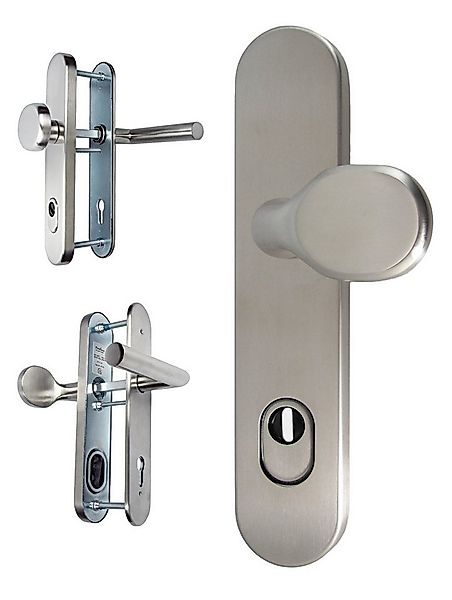 Türbeschlag Haustür Schutzbeschlag 1587 L-Form HS-92 mm mit Knauf, Stahlein günstig online kaufen