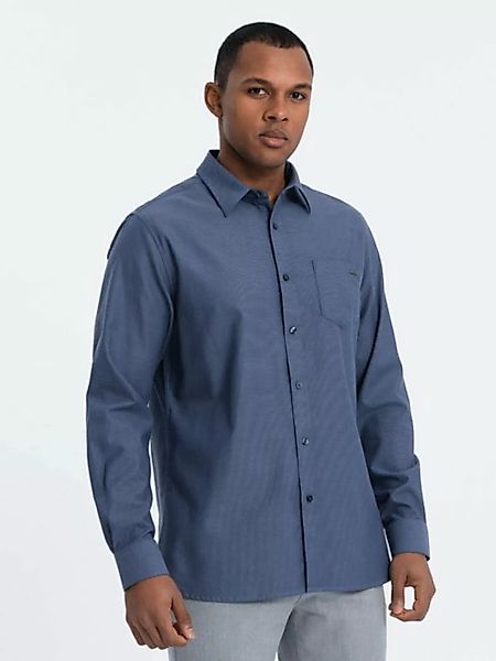 OMBRE Langarmhemd Herrenhemd aus Baumwolle mit Tasche REGULAR FIT günstig online kaufen
