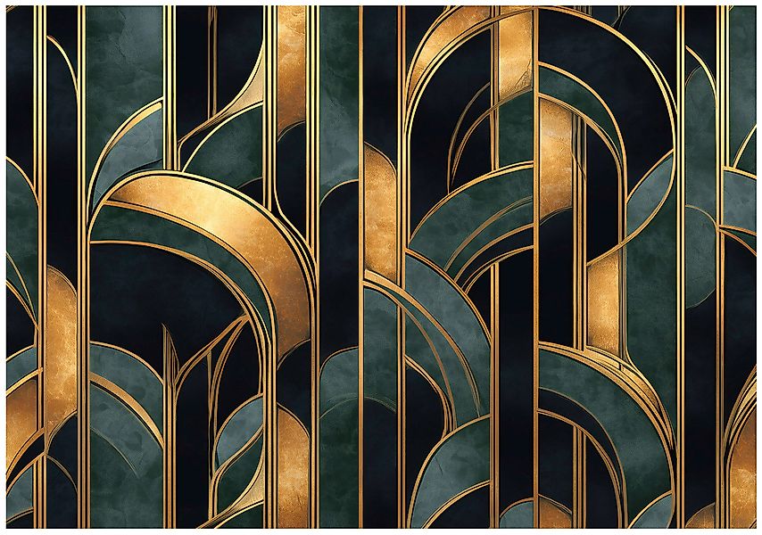 Wallarena Fototapete Art Deco Grün Gold günstig online kaufen