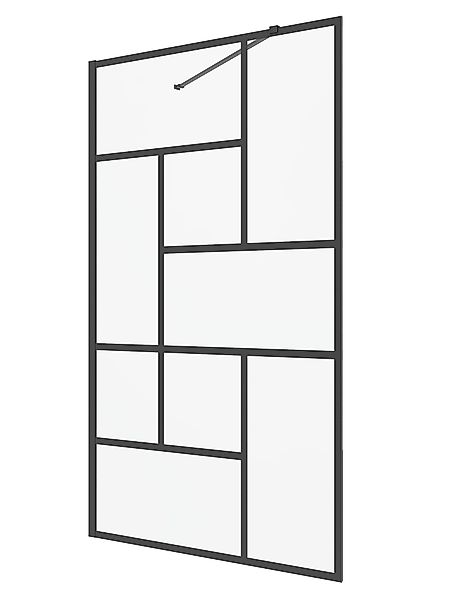 AQUABATOS Walk-in-Dusche Duschwand schwarz matt Glas günstig online kaufen