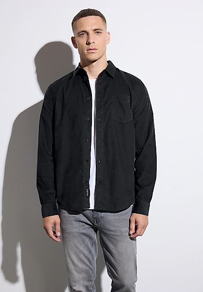 STREET ONE MEN Langarmhemd aus reiner Baumwolle günstig online kaufen