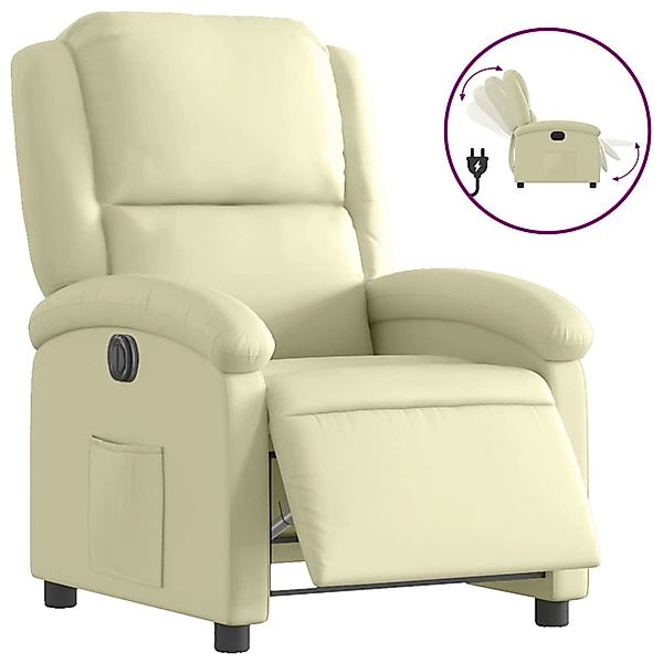 vidaXL Relaxsessel Elektrisch Creme Echtleder 3204256 günstig online kaufen