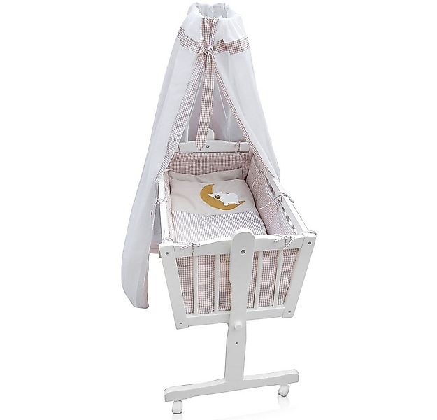 VitaliSpa® Babybett, Weiß/Beige, 100 x 77 cm mit Rollen, 1-tlg. günstig online kaufen