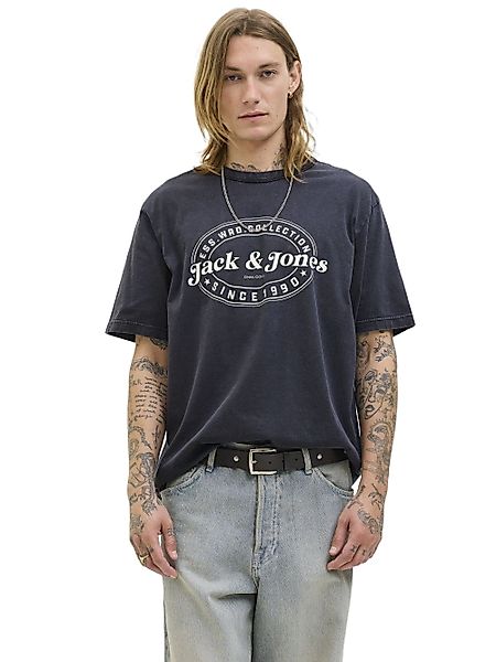 Jack & Jones Herren Rundhals T-Shirt JJEDOVER PRINT TEE SS CREW NECK - Rela günstig online kaufen