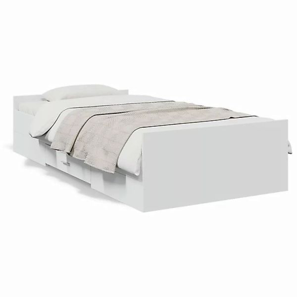 vidaXL Bettgestell Bettgestell mit Schubladen Weiß 90x200 cm Holzwerkstoff günstig online kaufen