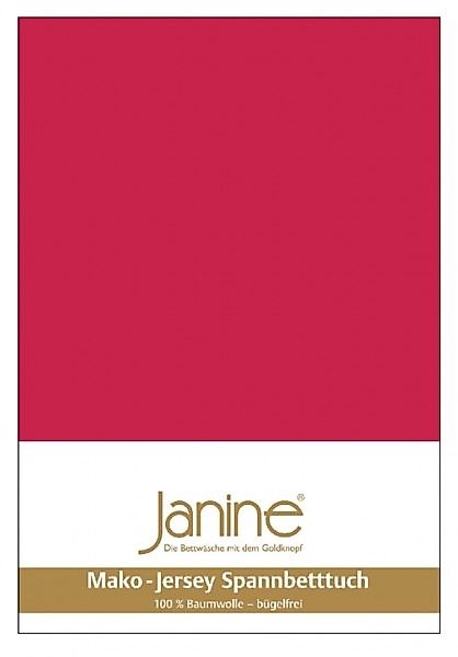 Janine Janine Spannbetttuch Mako-Feinjersey 5007 rot (61) Größe:  100x200 c günstig online kaufen
