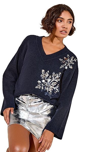 Friends Like These V-Ausschnitt-Pullover Friends Like These Pullover mit Pa günstig online kaufen