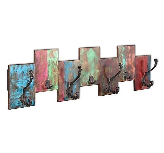 furnicato Garderobe Garderobenleiste mit 7 Haken Altholz Massiv (1 St) günstig online kaufen
