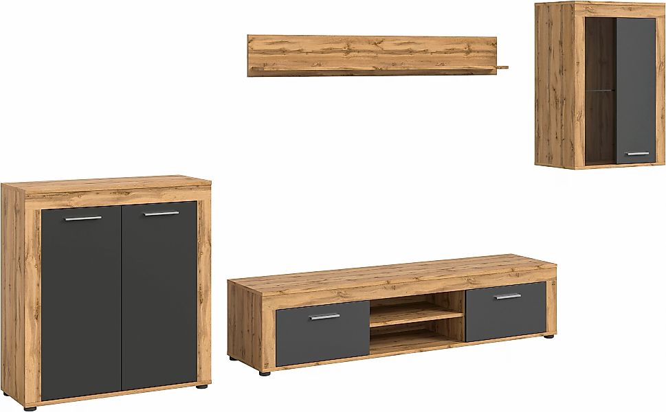 INOSIGN Wohnwand »Aosta, 4-tlg., best. aus: Highboard, Lowboard, Wandboard günstig online kaufen