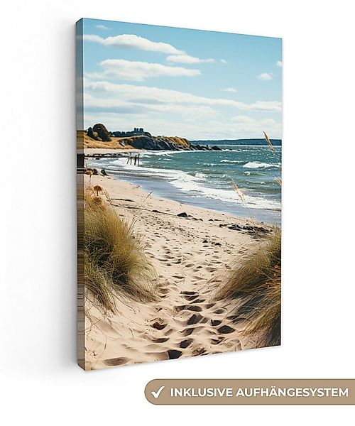OneMillionCanvasses® Leinwandbild Strand - Dünen - Strandhafer - Meer - San günstig online kaufen
