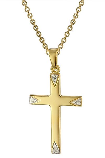trendor Kette mit Anhänger Kreuz-Anhänger Bicolor Gold 585/14K mit vergolde günstig online kaufen