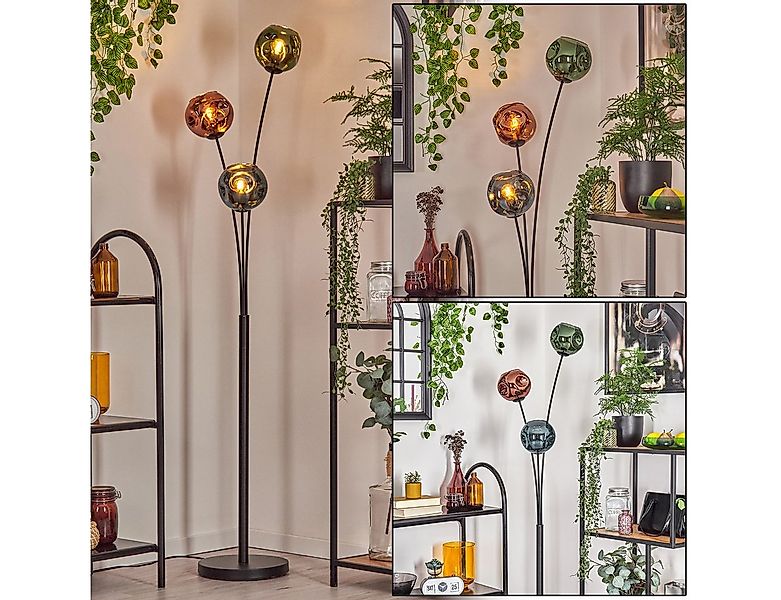 hofstein Stehlampe Stehlampe aus Metall/Glas in Schwarz/Grün/Blau/Kupfer, o günstig online kaufen