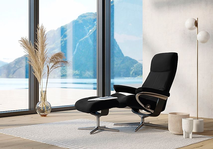 Stressless "View" Set, Relaxsessel mit Hocker, mit Hocker, mit Cross Base, günstig online kaufen