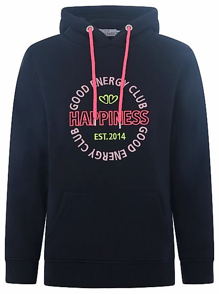 Zwillingsherz Sweatshirt, mit neonfarbenem Aufstick und Schriftzug am Rücke günstig online kaufen