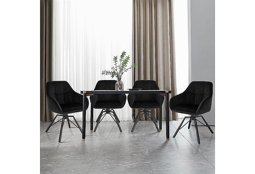 Woltu Polsterstuhl (6 St), drehbar Esszimmerstuhl mit Armlehnen Rückenlehne günstig online kaufen