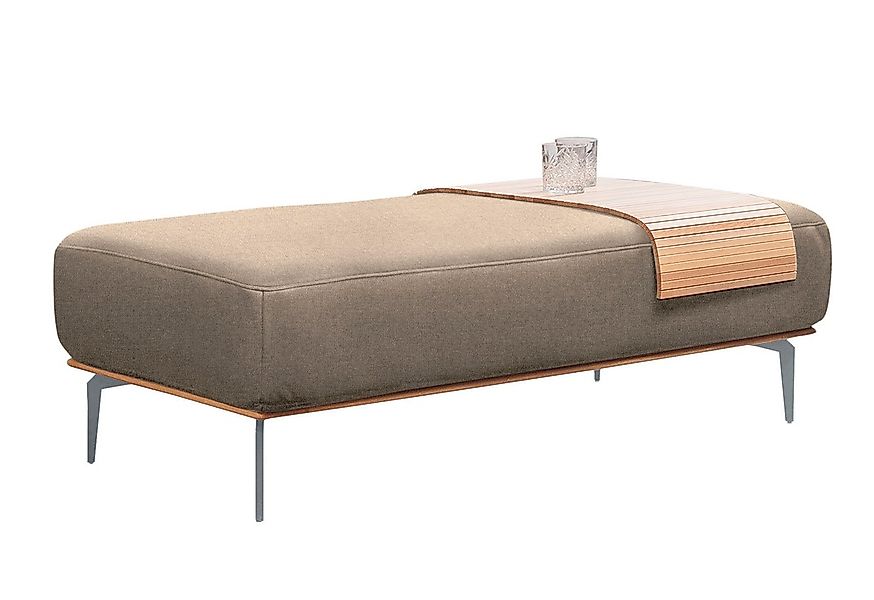 W.SCHILLIG Polsterhocker "run" mit elegantem Holzsockel, Füße in Silber mat günstig online kaufen