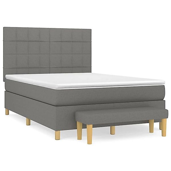 vidaXL Boxspringbett mit Matratze Dunkelgrau 140x200 cm Stoff1398649 günstig online kaufen