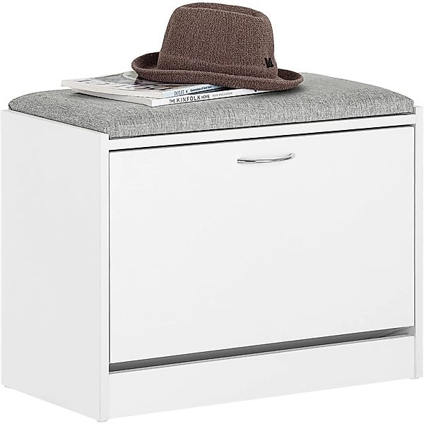 SoBuy Schuhbank mit Sitzkissen und 1 Klappe PB MDF Grau FSR16-HG günstig online kaufen