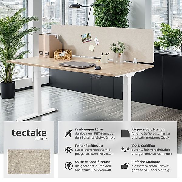 tectake Raumteiler Schreibtisch Trennwand, in 2 günstig online kaufen